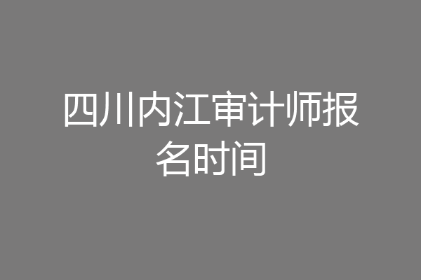 四川内江审计师报名时间