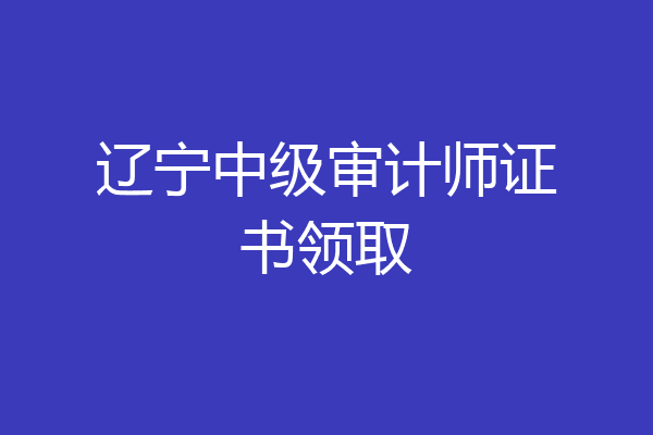 辽宁中级审计师证书领取