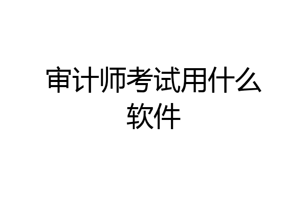 审计师考试用什么软件
