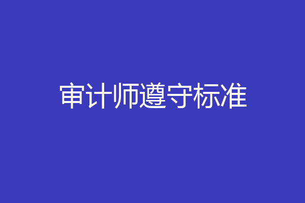 审计师遵守标准