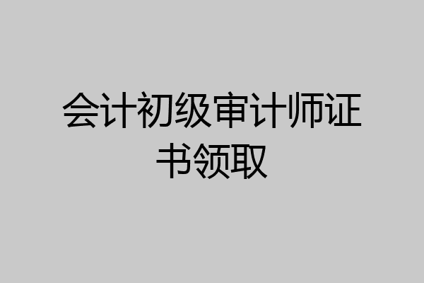 会计初级审计师证书领取