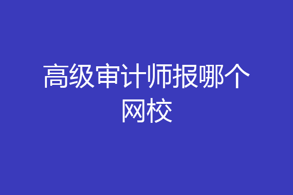 高级审计师报哪个网校