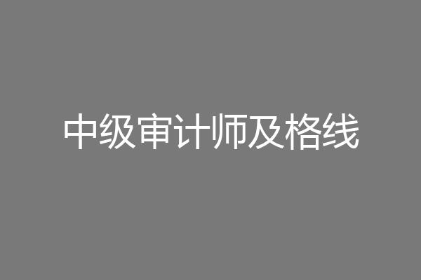 中级审计师及格线