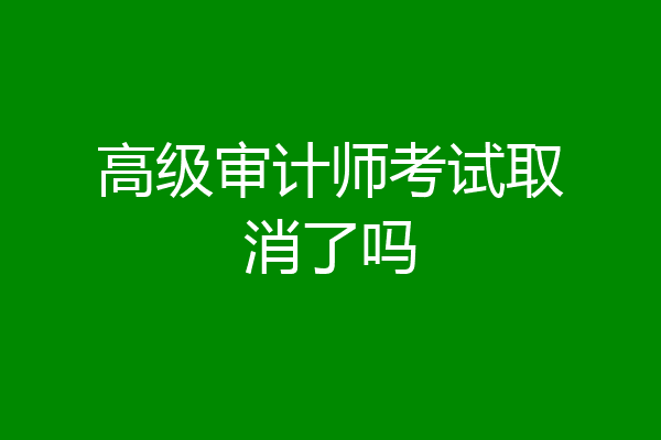 高级审计师考试取消了吗