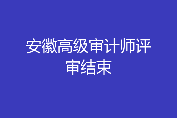 安徽高级审计师评审结束