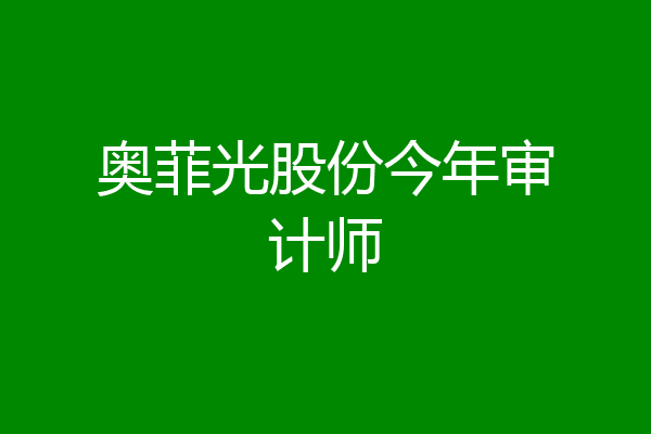 奥菲光股份今年审计师