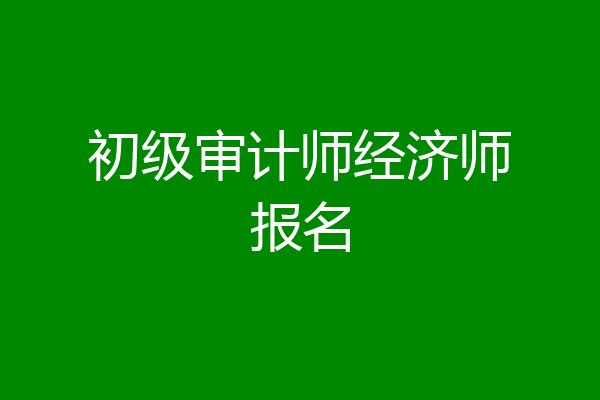 初级审计师经济师报名