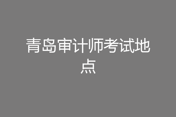 青岛审计师考试地点