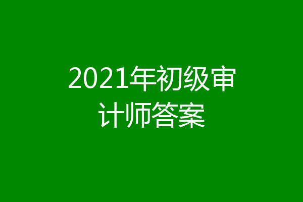2021年初级审计师答案
