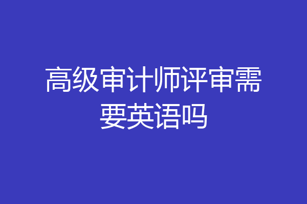 高级审计师评审需要英语吗