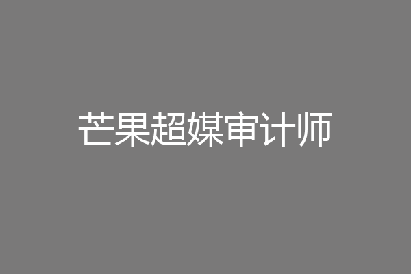 芒果超媒审计师