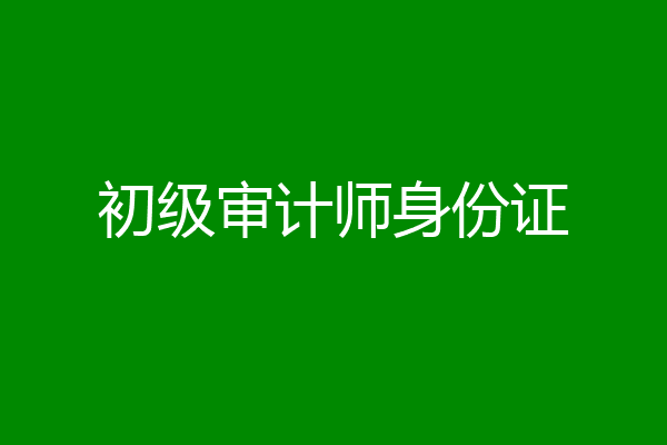 初级审计师身份证