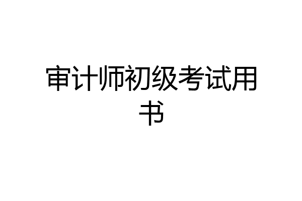 审计师初级考试用书