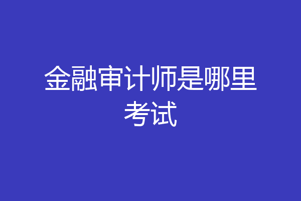 金融审计师是哪里考试