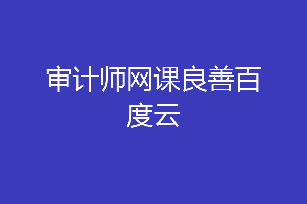 审计师网课良善百度云