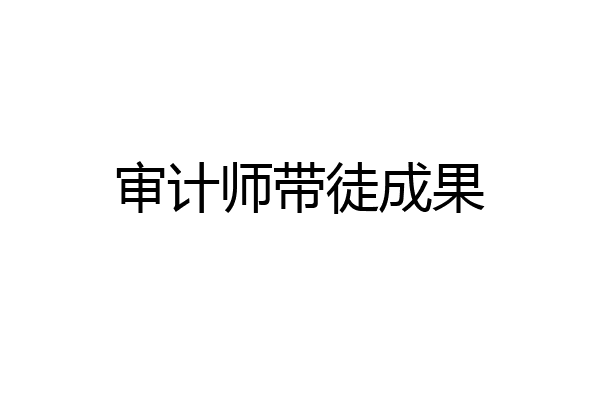 审计师带徒成果