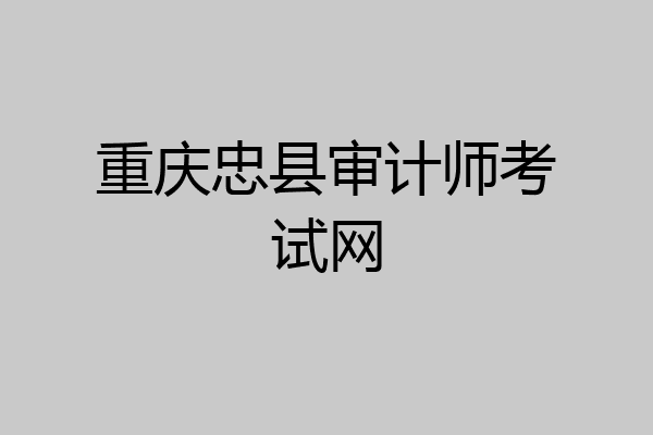 重庆忠县审计师考试网