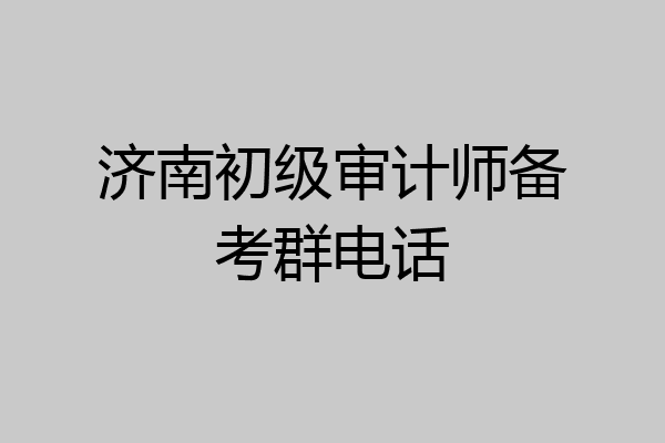 济南初级审计师备考群电话