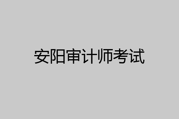 安阳审计师考试