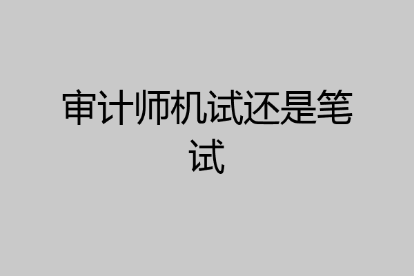 审计师机试还是笔试
