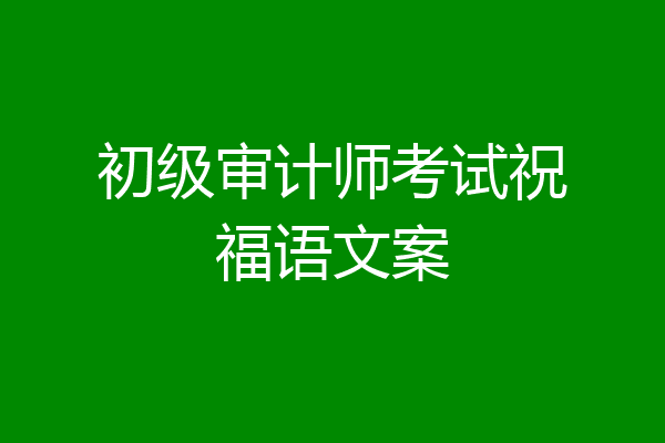 初级审计师考试祝福语文案