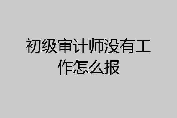 初级审计师没有工作怎么报