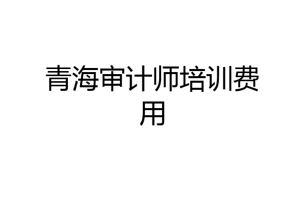 青海审计师培训费用