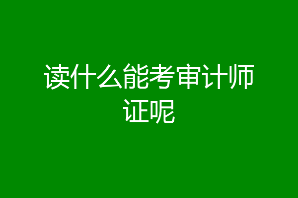 读什么能考审计师证呢