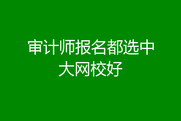 审计师报名都选中大网校好