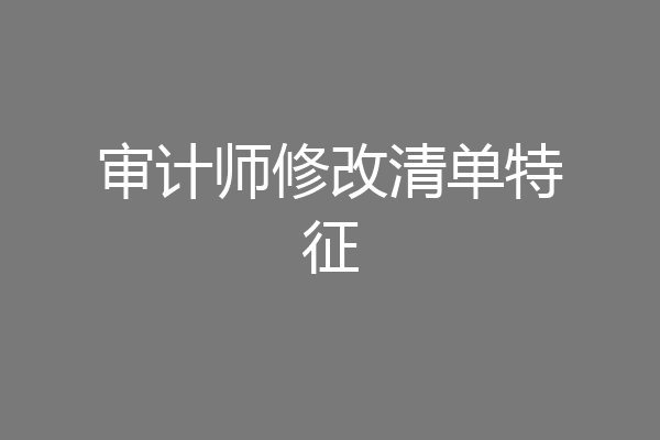 审计师修改清单特征