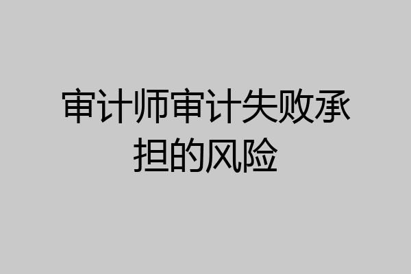 审计师审计失败承担的风险