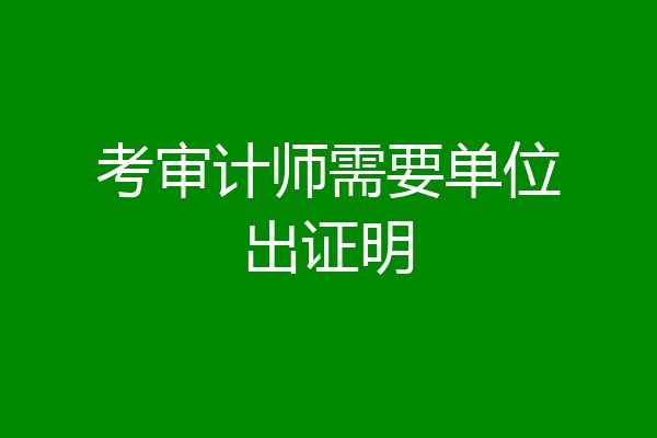 考审计师需要单位出证明