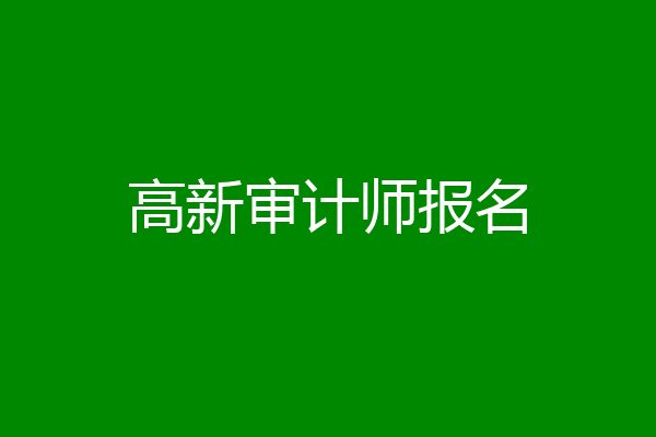 高新审计师报名