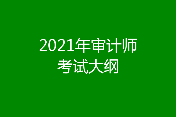 2021年审计师考试大纲