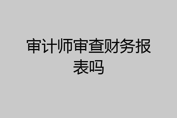 审计师审查财务报表吗