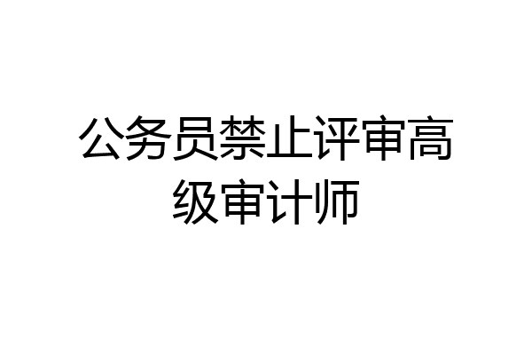 公务员禁止评审高级审计师