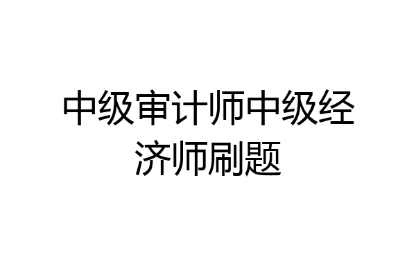 中级审计师中级经济师刷题