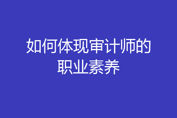 如何体现审计师的职业素养