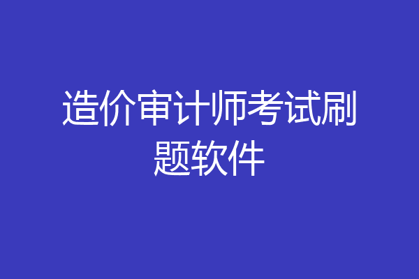 造价审计师考试刷题软件
