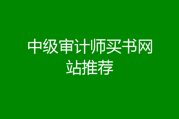 中级审计师买书网站推荐
