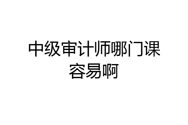 中级审计师哪门课容易啊