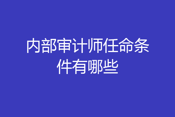 内部审计师任命条件有哪些
