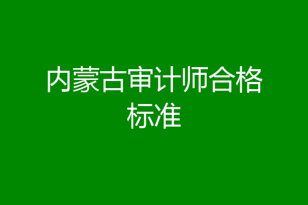 内蒙古审计师合格标准