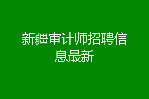 新疆审计师招聘信息最新