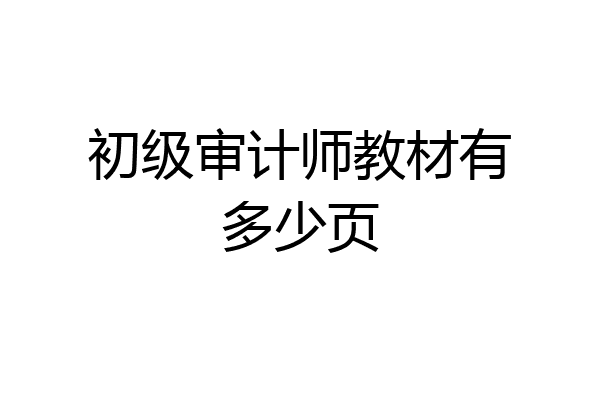 初级审计师教材有多少页