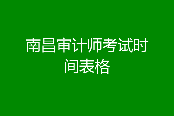 南昌审计师考试时间表格