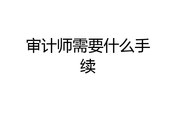 审计师需要什么手续