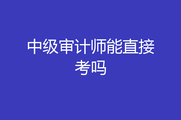 中级审计师能直接考吗
