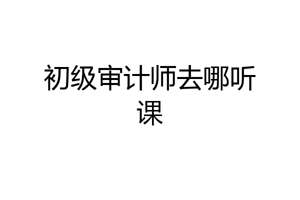 初级审计师去哪听课