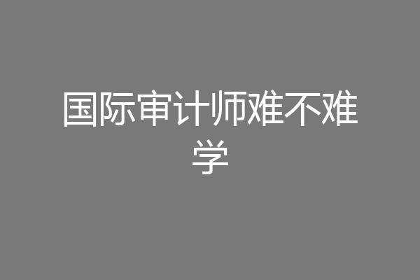 国际审计师难不难学
